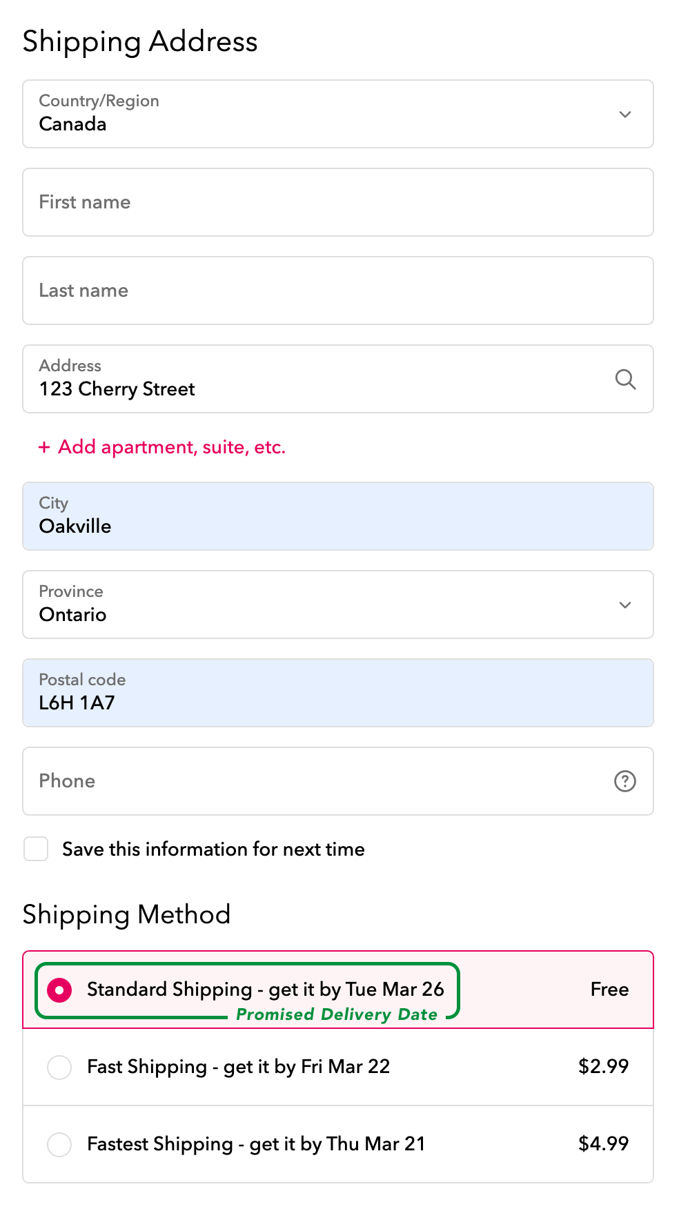 Shipping Screenshot - Mobile - PinkCherry