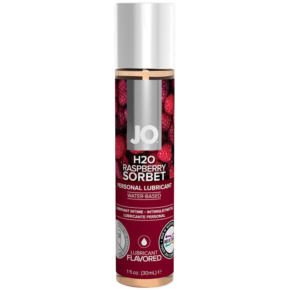 H2O Flavored Lube 1oz30ml In Raspberry Sorbet Syste