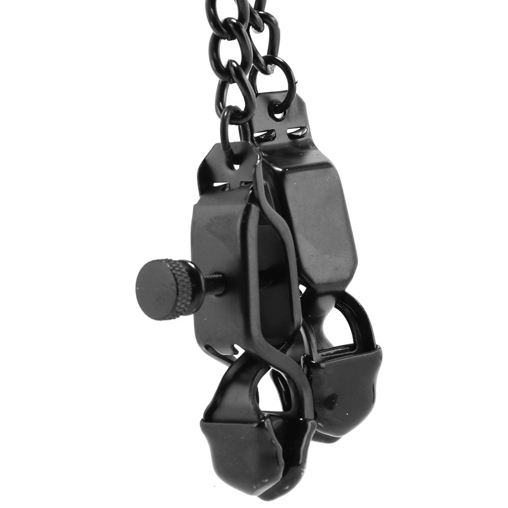 Open Press Nipple Clamps With Black Link Chain Spar