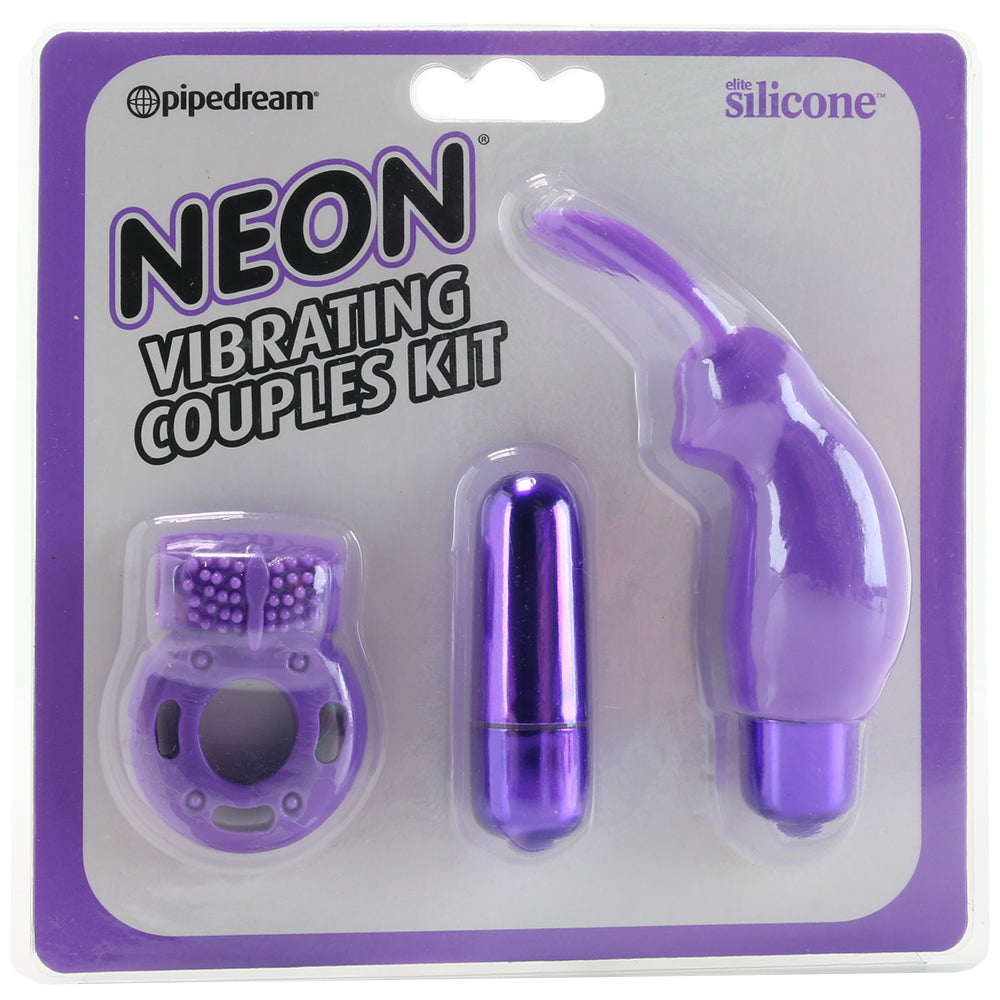 Neon Vibrating Couples Kit In Purple Pipedre