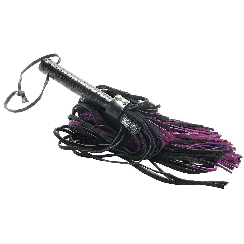 Suede Flogger With Leather Handle In Black Purple