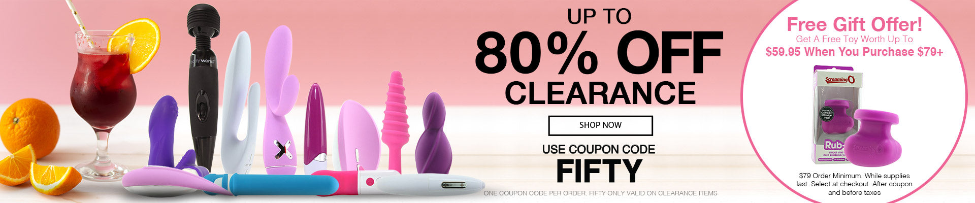 Up To 80% Off Clearance - Use Code FIFTY