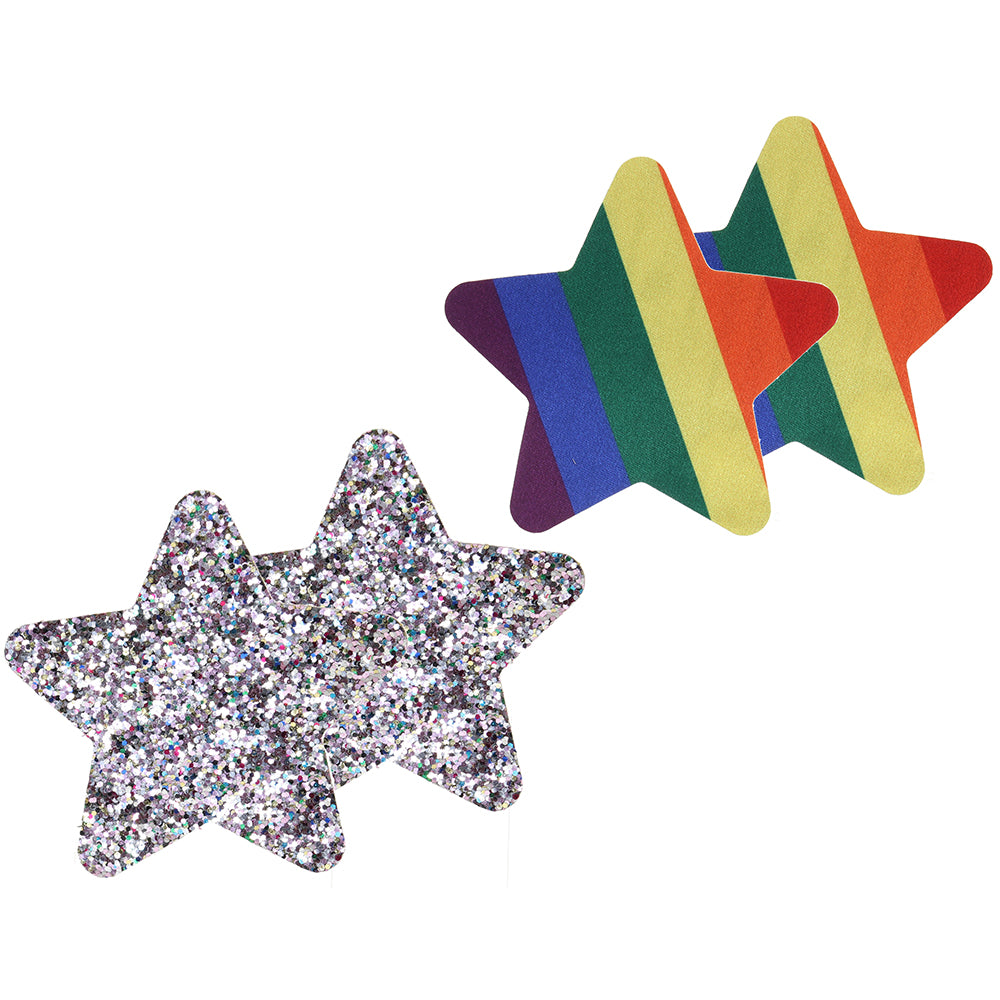 Pride And Rainbow Glitter Stars Nipple Pasties Shop