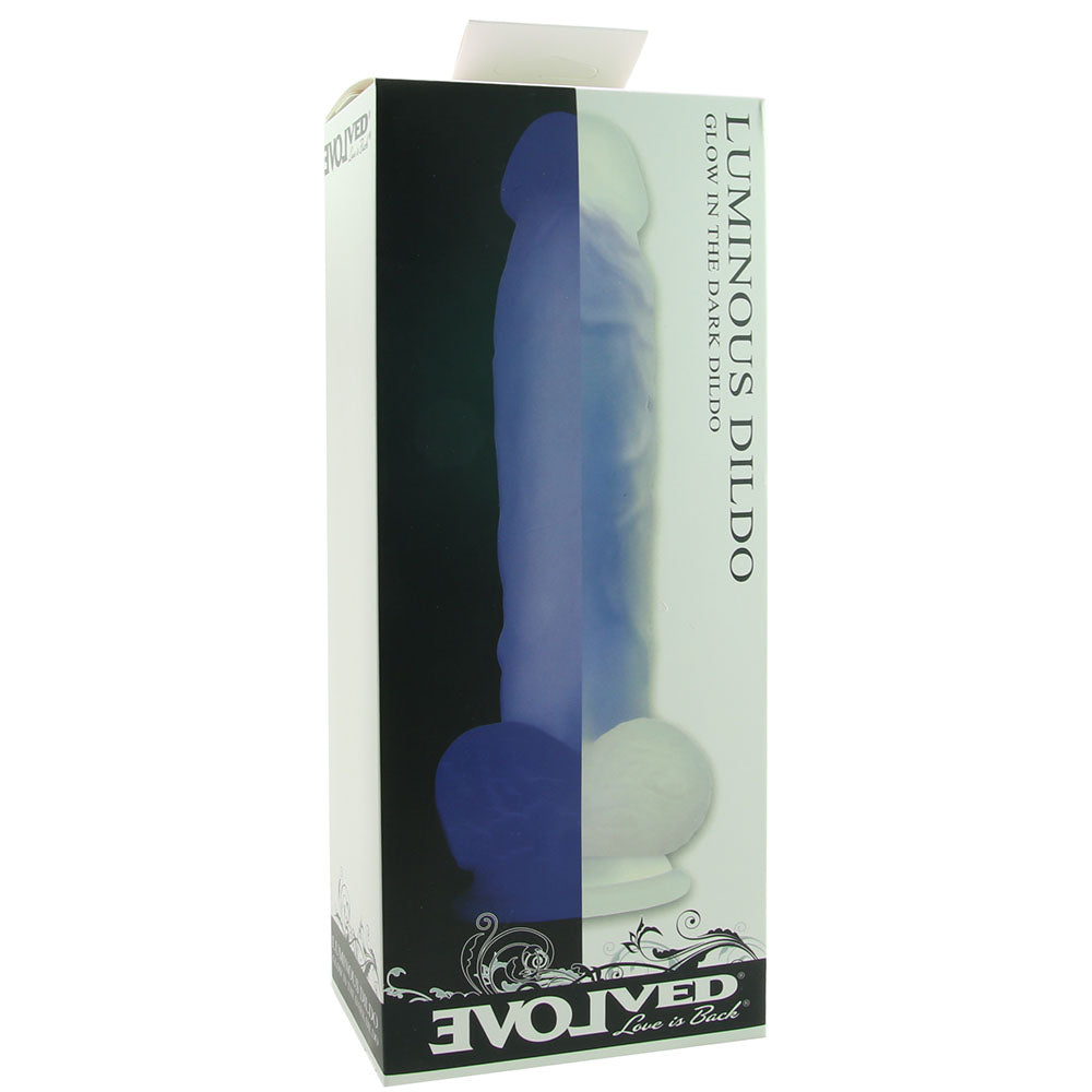 Luminous Glow In The Dark Dildo In Blue Sho