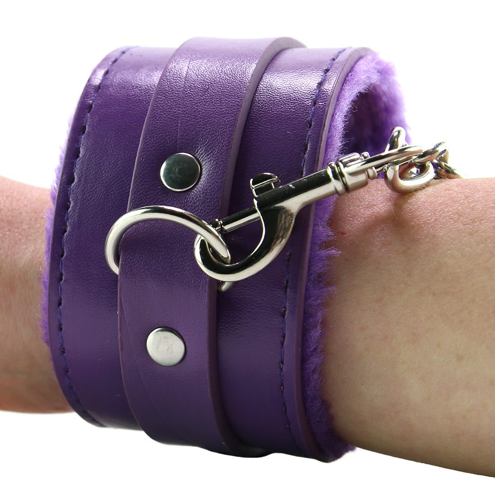 Ouch Premium Plush Wrist Cuffs In Purple Shop Shots T