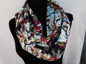 Lightweight Infinity Circle Scarf Made From Wonder Woman Fabric