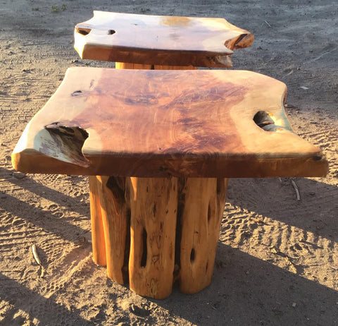 Juniper End Table with Stump Base