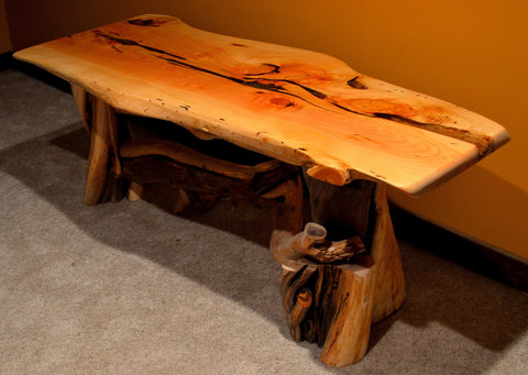 Juniper Bench with natural legs