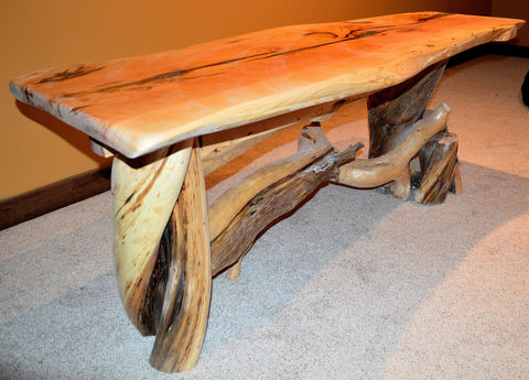 Juniper coffee table with natural legs