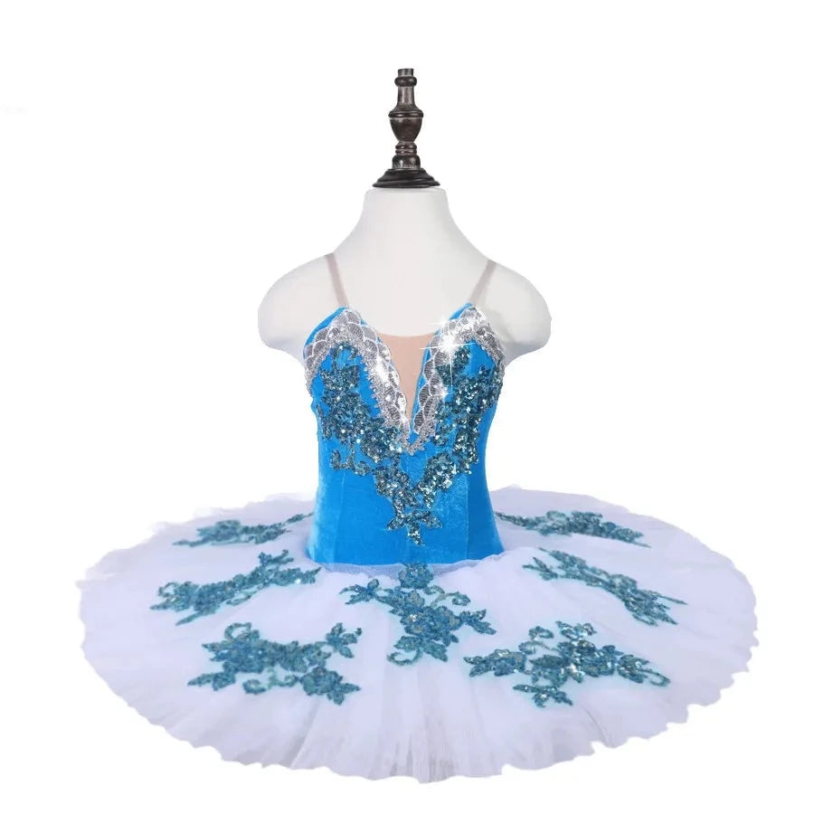 Cheaper Price Tulle black white Classical Ballet Dance Costume Pancake Tutu  Dress Blue Danube Raymonda Corsaire Blue Bird