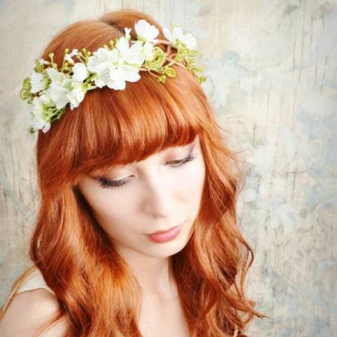 White Bridal Flower Crown