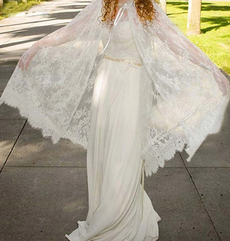 lace bridal wedding cape