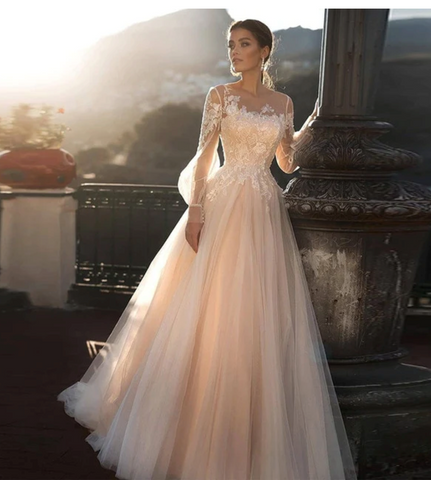 pink wedding dress