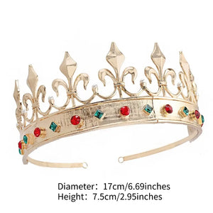 Baroque Royal King Crown For Men Round Costume Hair Accessory - Tulle Lux Bridal Company