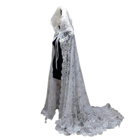 Wedding Cloak, Hooded Cloak, Wedding Cape, Lace Cape, Blush