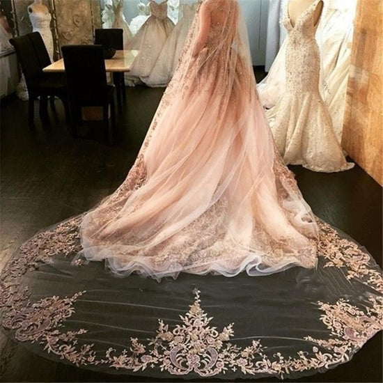 Ivory Tulle Wedding Veils One Layer Bridal Veil with Lace Hem ALC012 –  selinadress