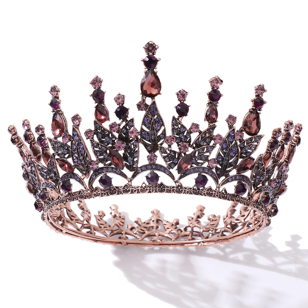 Vinatge Royal Crown Haar Hoop Glitzernden Strass Perlen Tiaras