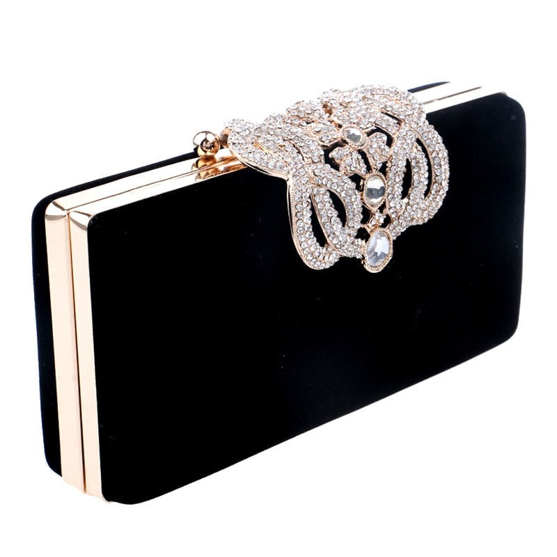 Simple Design Metal Diamond Evening Bag