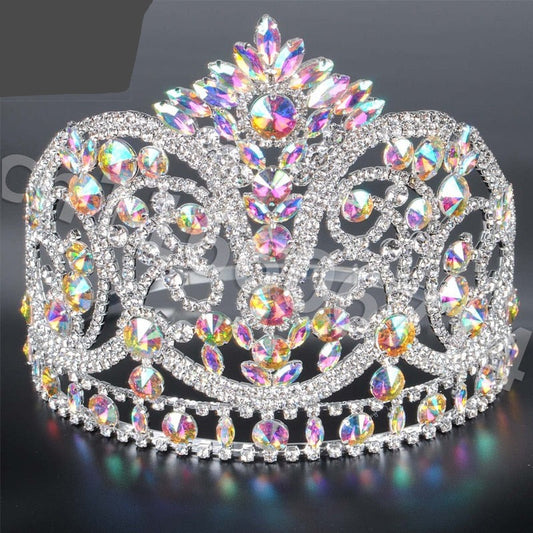 Vintage Baroque Silver Color Pearl Queen Princess Tiara Crown
