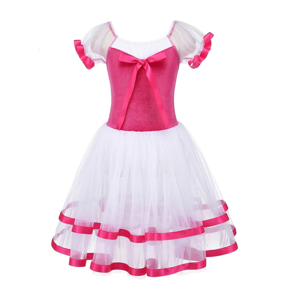 Long Sleeve Ballet Dance Dress for Young Girls, Cotton Tulle Leotard –  TulleLux Bridal Crowns & Accessories