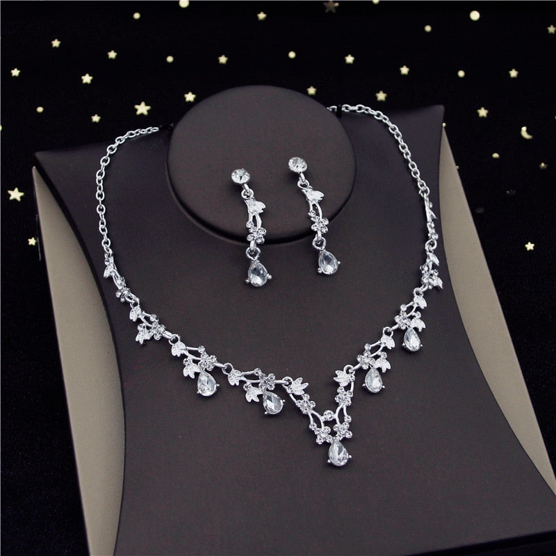 Cenmon Quinceañera Prom Pageant Party Necklace Earring Sets Jewelry Accessories - Set 01