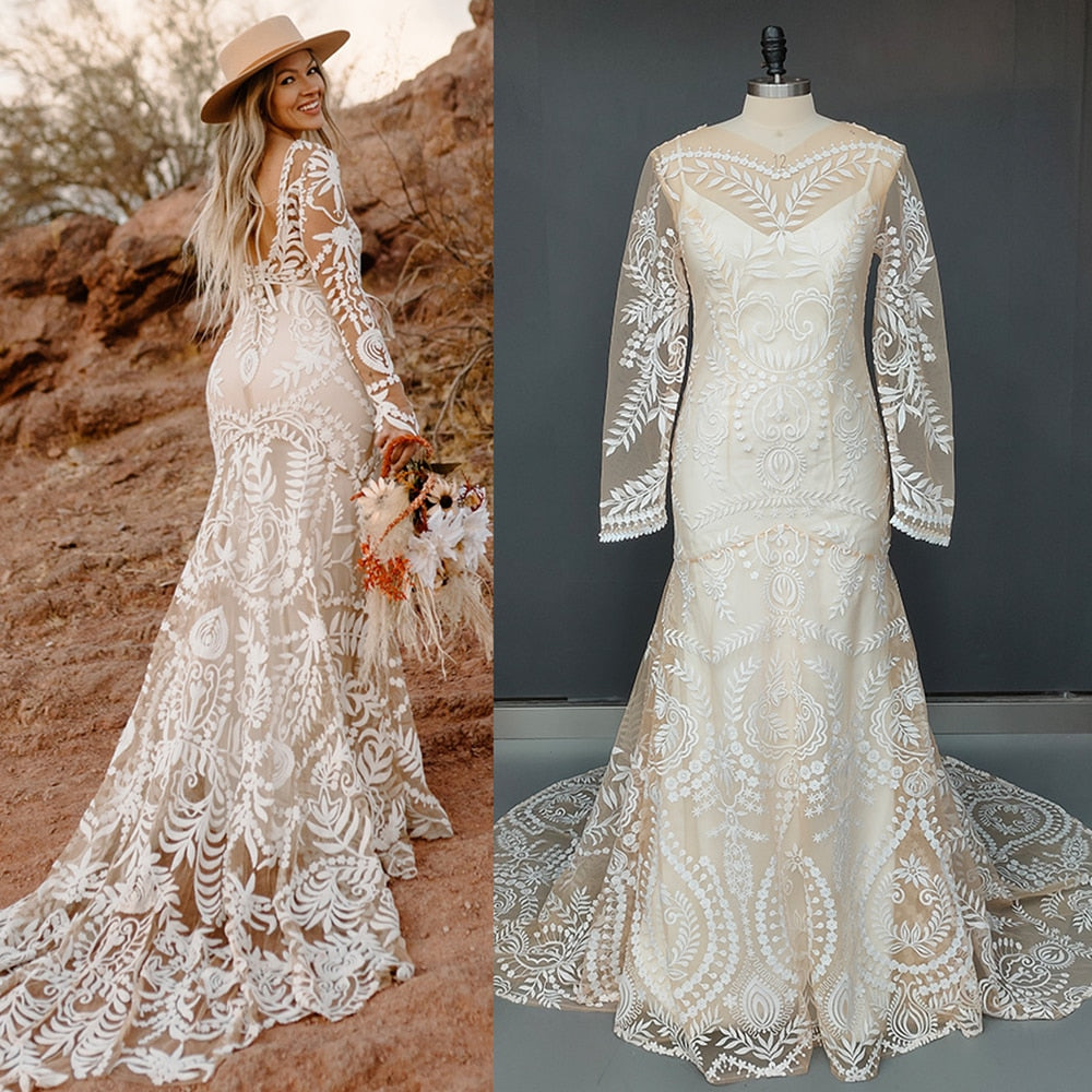 Boho Mermaid Bridal Dress High – stylesofsheba