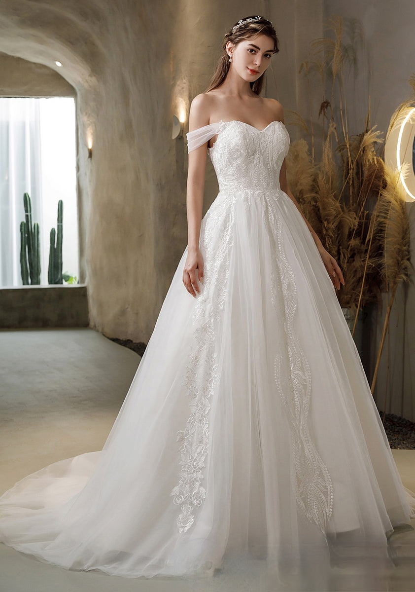 Princess Sweetheart Lace Tulle Ballgown Wedding Dress – TulleLux Bridal ...