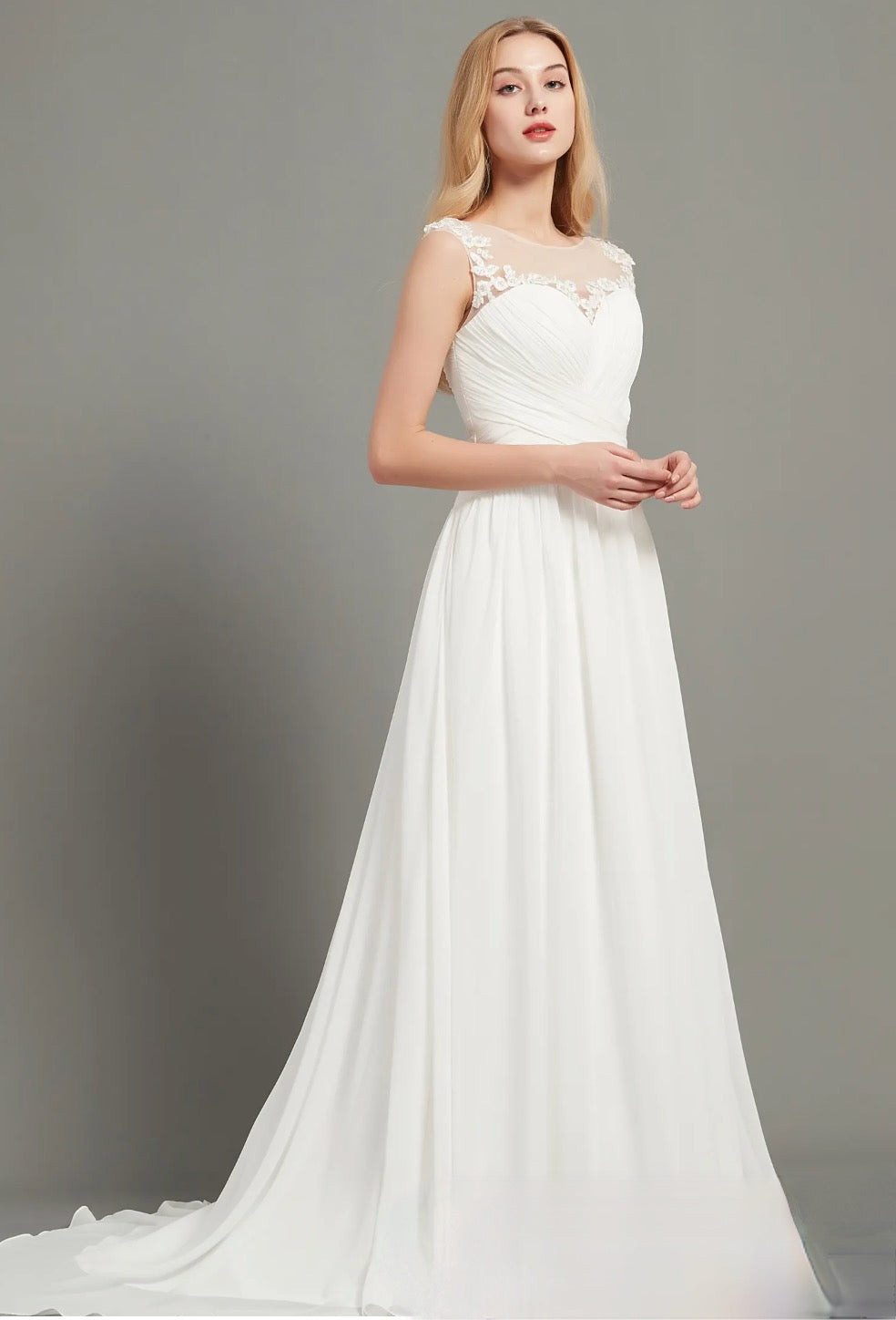 A-line Chic Strapless Ivory Simple Wedding Dress Bridal Gown QW2110 – SQOSA