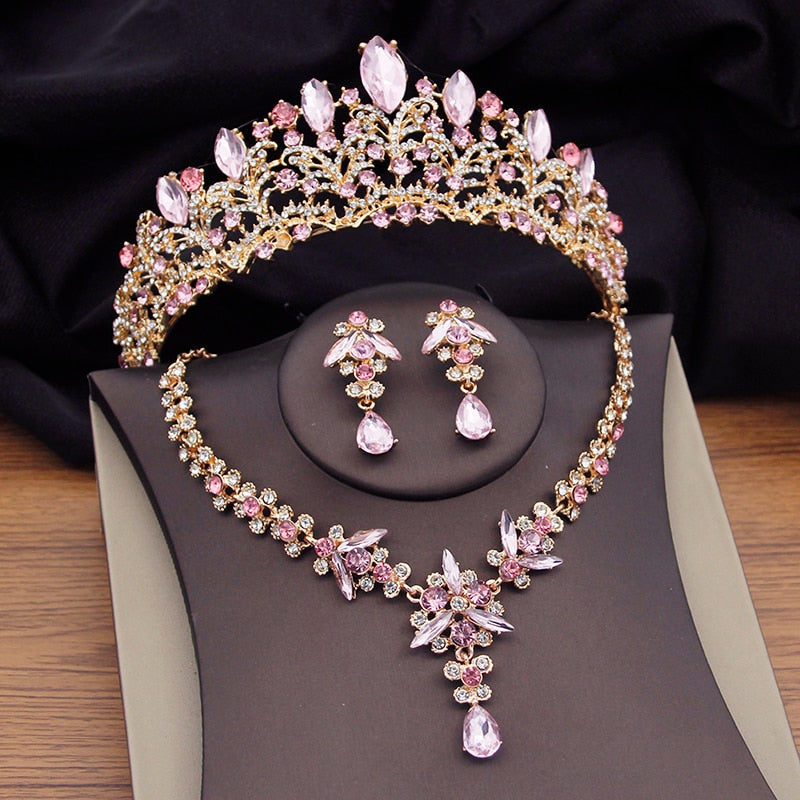 Bling Brides Gorgeous Large Rhinestone Crystal Bridal Tiara Necklace E –  Bling Brides Bouquet - Online Bridal Store