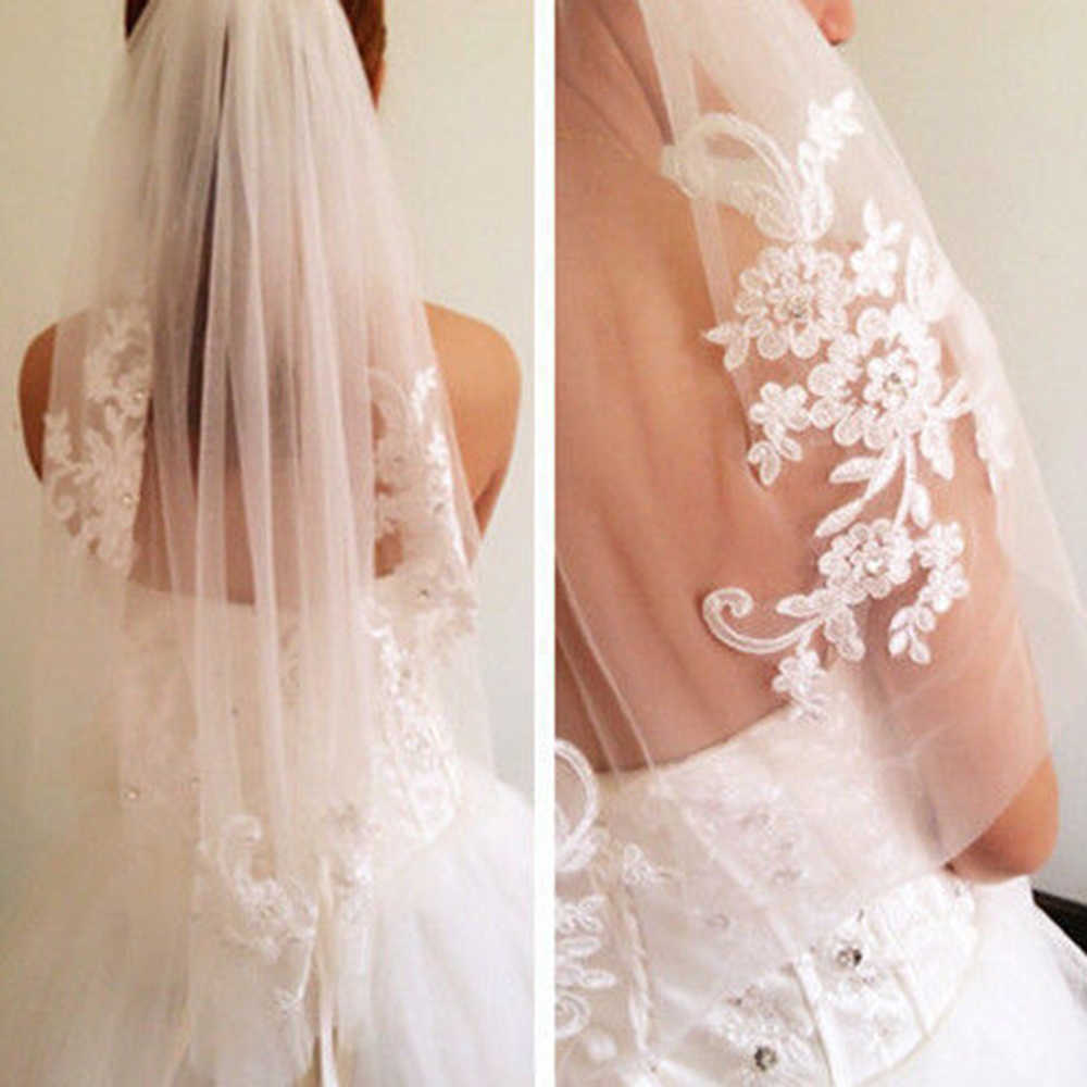 Lunss Two-Tier Corded Lace Edge Elbow Length Bridal Veil