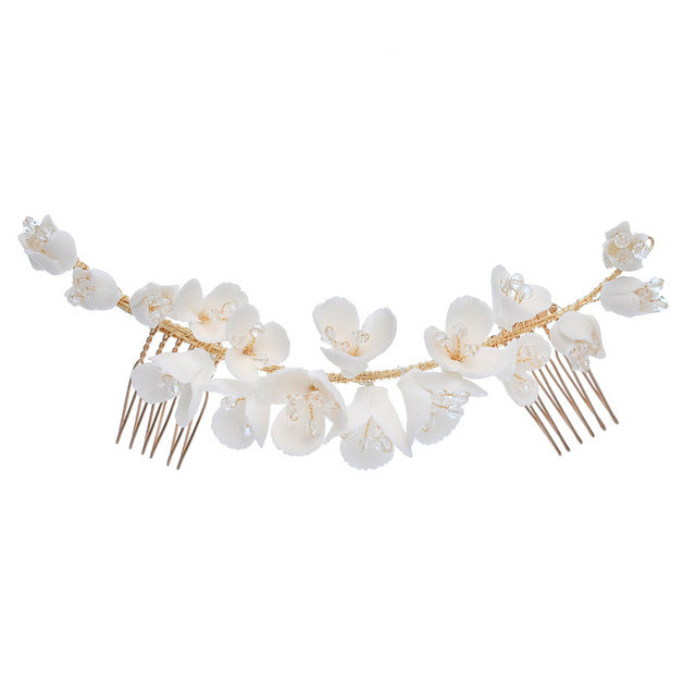 5 Pieces Hair Combs for Women Accessories Metal Bridal Hair Comb 20 Teeth Wedding  Veil Comb Decorative for Women Girls Fine Hair(White K) 