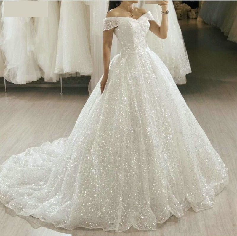 white dress glitter