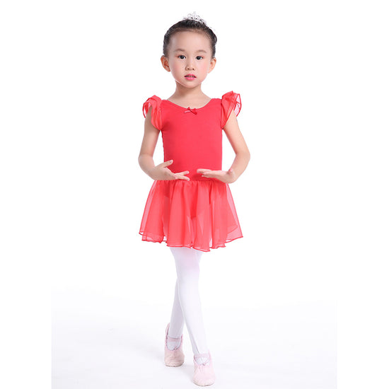 Ballet Skirt For Girls Dance Wear Tutus Dress Clothes For Kids Women  Leotard Short Sleeve Cotton Costumes Dancing Dancewear