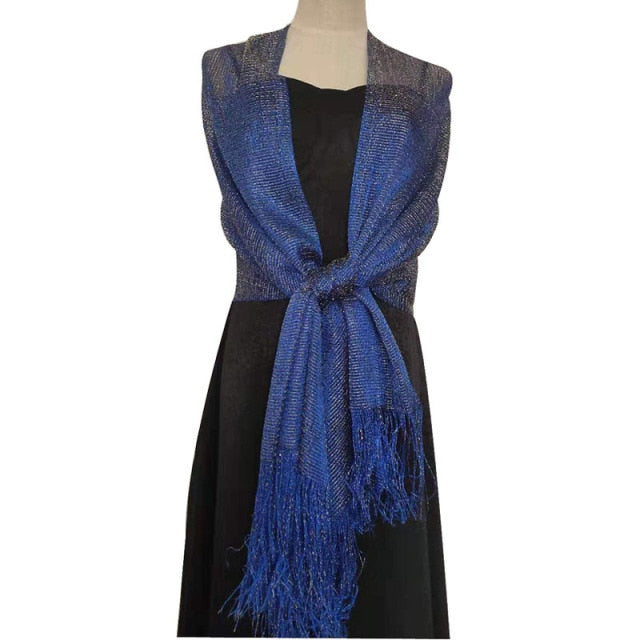 Elegant Metallic Evening Party Dress Shawl Scarf in Many Colors ...