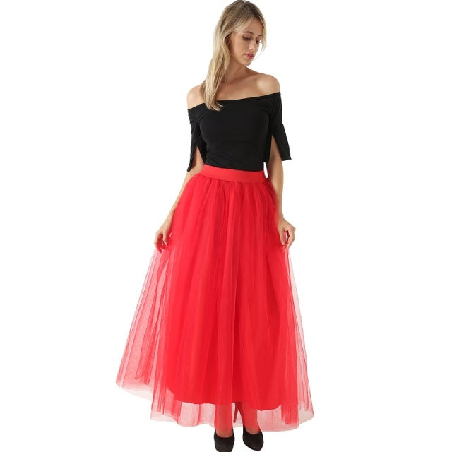 6 Layers 39 Maxi Women Tulle Skirts Long Celebrity Skirt Ball