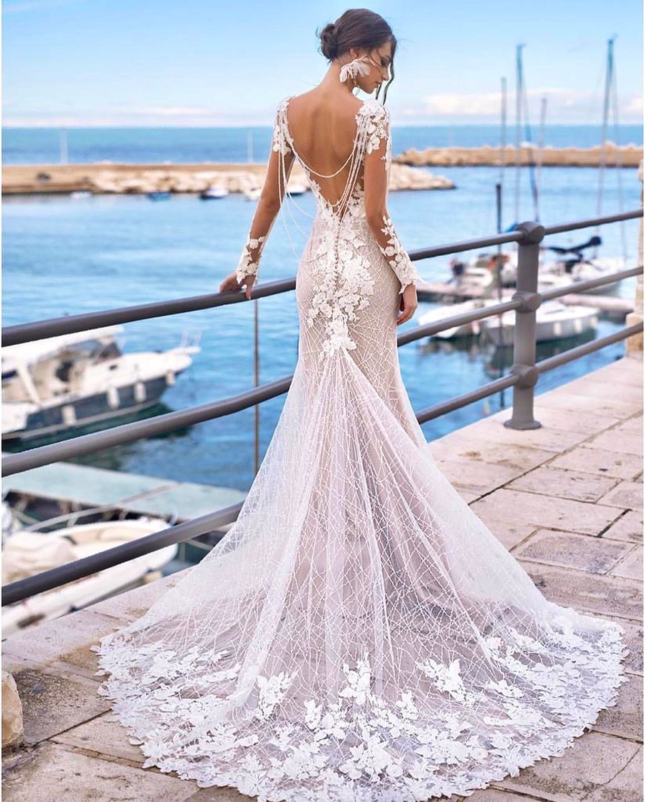 Sexy Backless Lace Mermaid Wedding Gown - TulleLux Bridal Crowns &  Accessories 