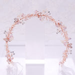 Rose Gold Crystal Pearl Flower Handmade Bridal Tiara - TulleLux Bridal Crowns &  Accessories 