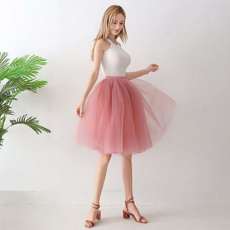 Colorful Princess A Line Short Knee Length 6-Layered Tutu Tulle Prom P –  TulleLux Bridal Crowns & Accessories