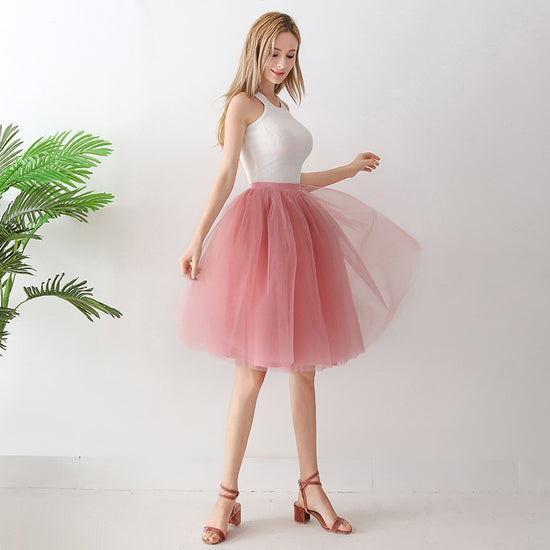 1, 3, 5, 7 Layers Midi Tulle Skirt Bridal Women's Plus Size Tulle