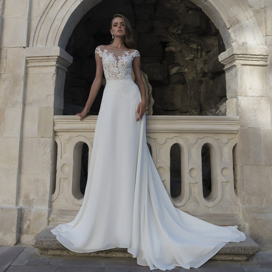 Backless Chiffon Mermaid Wedding Dress Bridal Gown – TulleLux