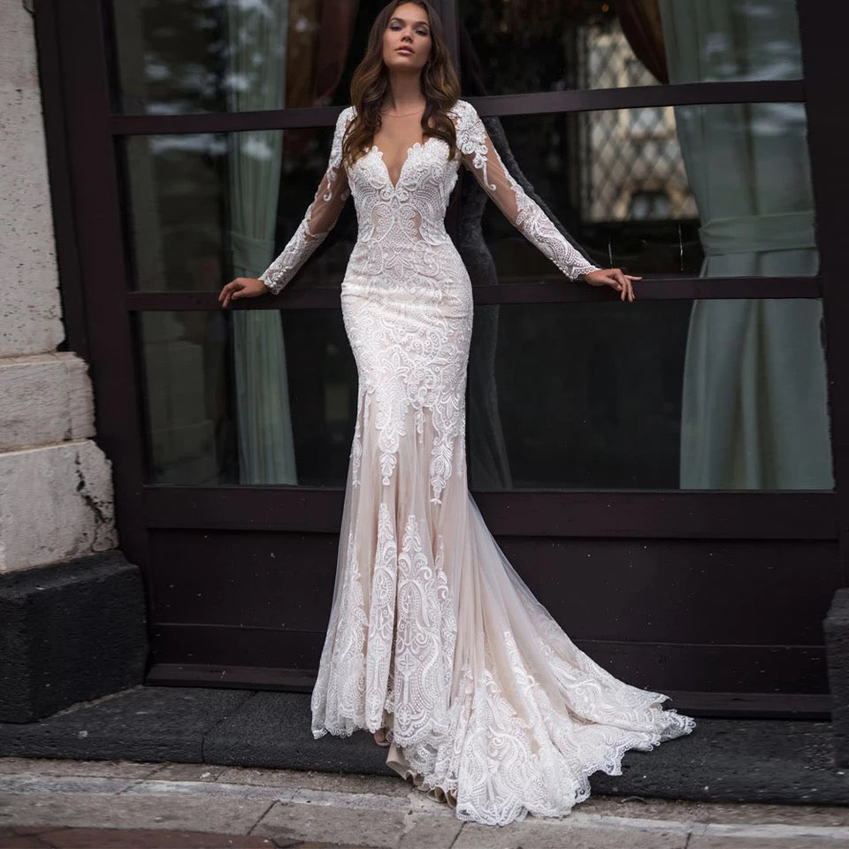 Luxury Mermaid Plus Size Wedding Dress With Off Shoulder Design, Beaded Bra  Appliques, Tulle Fabric, And Court Train Vestido De Noiva193G From Kokig,  $142.72