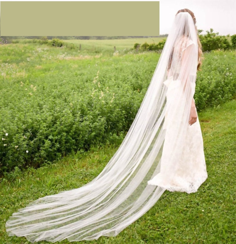 Cathedral veil SIMPLE Plain bridal Wedding Veil WHite, Ivory, diamond  white abusymother veil for wedding