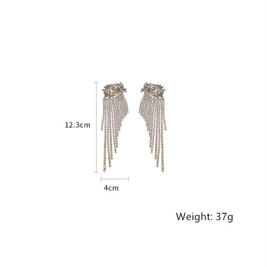 Rhinestone Chain Tassel Earrings – Everleigh