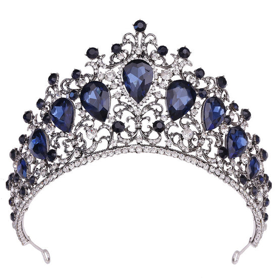 Vintage Baroque Tall Crystal Multiple Colors Tiaras Crown 