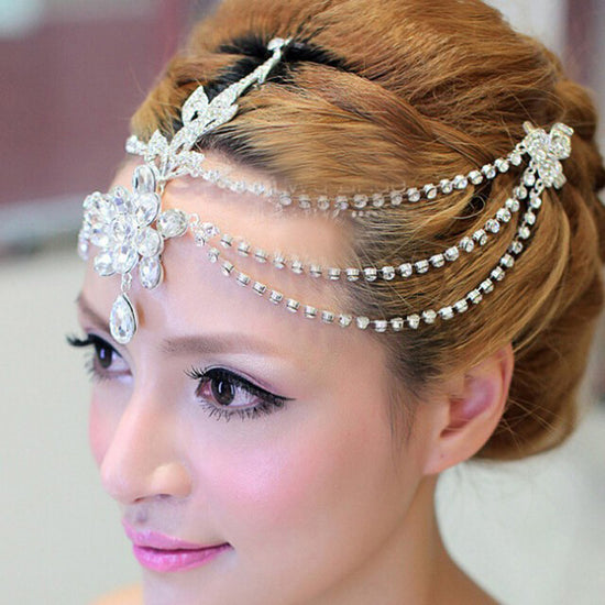 Bridal Forehead Band Bridal Headband Rhinestone Hair