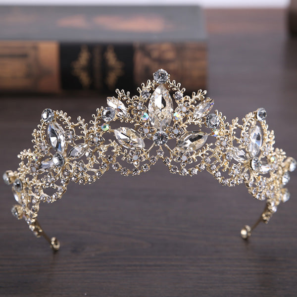 Marquise Cut Crystal Rhinestone Bridal Crown Tiara Wedding Hair – Bridal Crowns & Accessories
