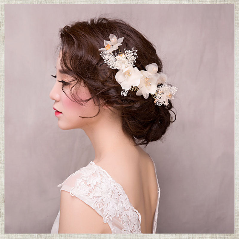 silk wedding flowers hair accessories