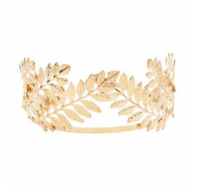 Double Gold Leaves Hairbands Wedding Headpiece Bridal Hair