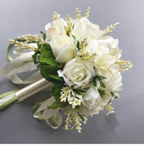 Silk Flower Bridal Bouquets Bridesmaids Bride Wedding Bouquet – TulleLux Bridal  Crowns & Accessories