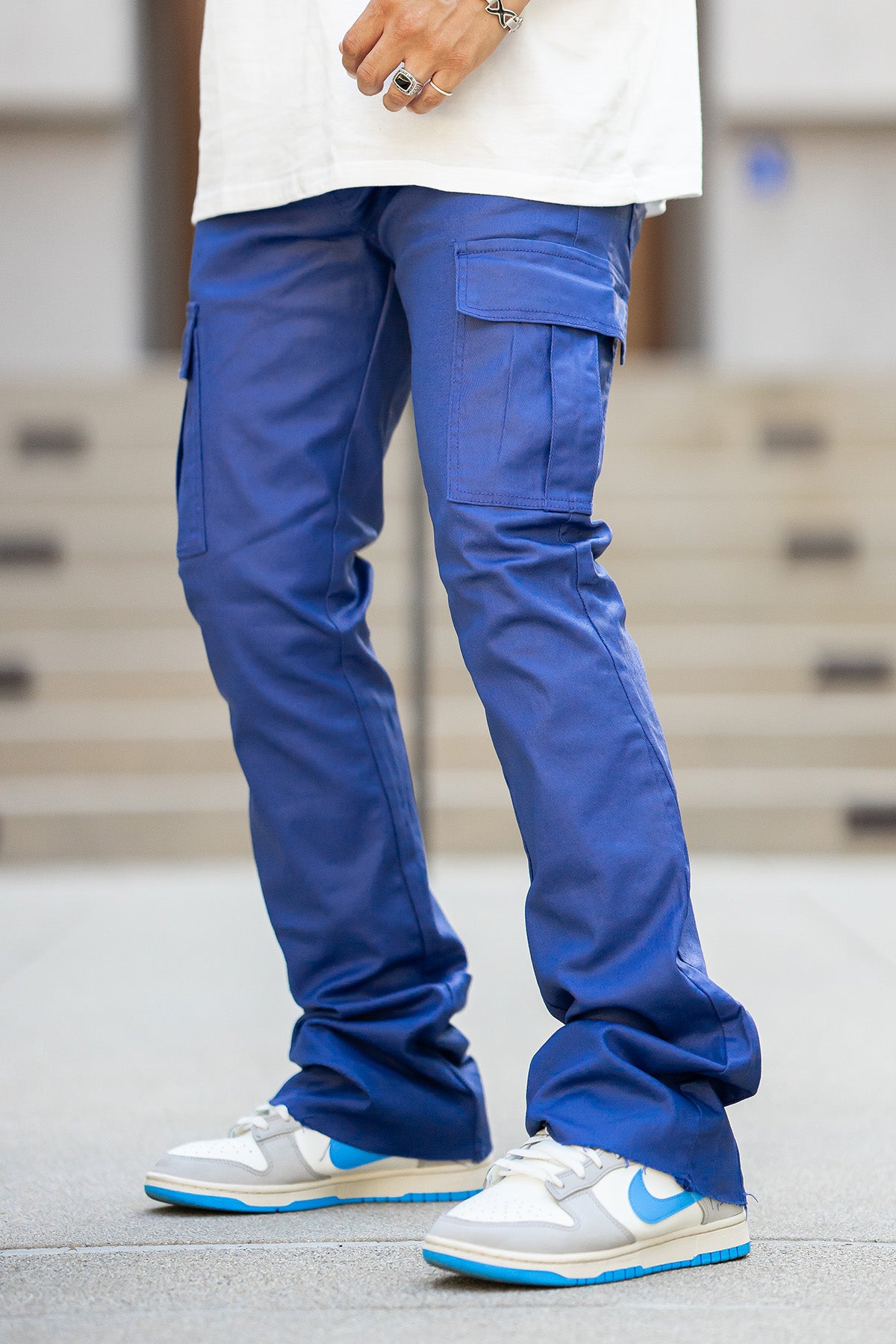 WAXED FLARE PANTS